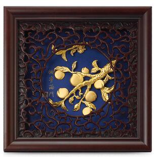 足金金箔画桃李满门毕业送老师教师节礼物创意家居装饰工艺品摆件