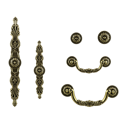 象牙白美式风复古雕花抽屉门把手