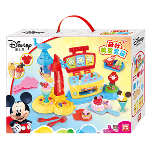 迪士尼儿童彩泥套装粘土无毒蛋糕甜品模具工具手工泥女孩玩具礼物