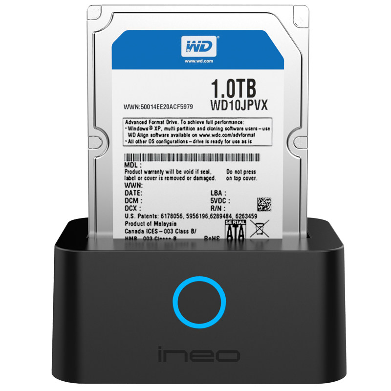 ineo移动硬盘盒底座usb3.0外置读取2.5寸笔记本固态外接硬盘盒子
