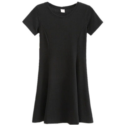 纯棉女夏高收腰显瘦学生连衣裙