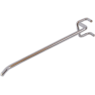 孔板挂钩超市货架钩子洞洞板手机配件饰品展示架不锈钢色铁长挂钩