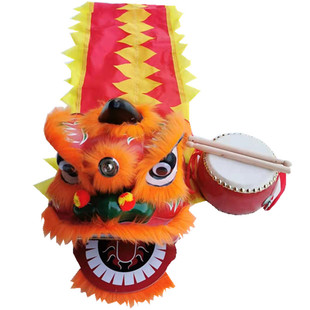 塑料醒狮6寸儿童狮子头舞狮头小孩舞狮道具整套狮头玩具套装表演8