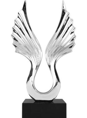 大鹏展翅抽象雕塑会所摆件艺术品