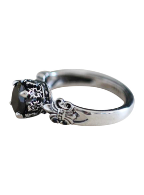 墨花925纯银开口戒指女送女朋友