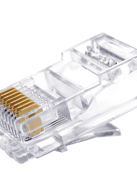 开拓 五类镀金水晶头 RJ45接头直通头 超5类网线 网钳刀片