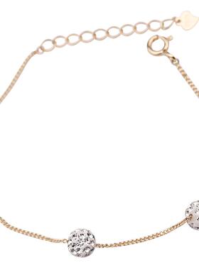 电镀14k金生日礼物七夕银手链