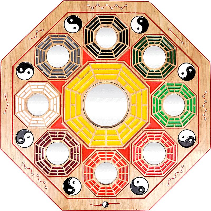 彩绘九宫八卦镜凸凹面镜家用