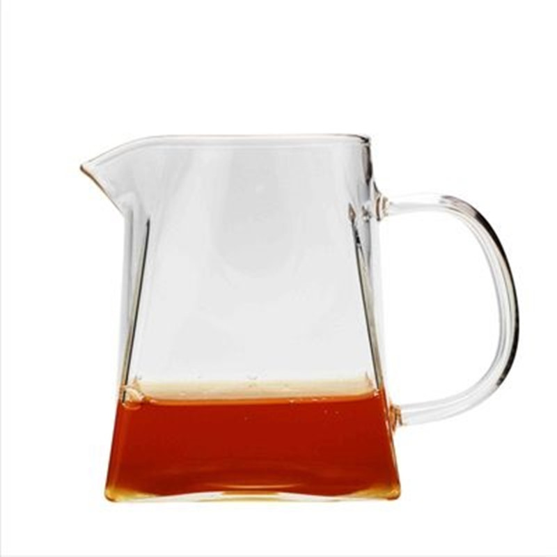 包邮耐热玻璃带茶漏四方公道杯
