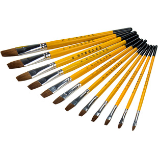 柏伦斯单支狼毫水粉笔美术专用尼龙丙烯画笔学生美术羊毫羊毛水彩画笔水彩笔专业狼毫圆头笔绘画单支排笔套装