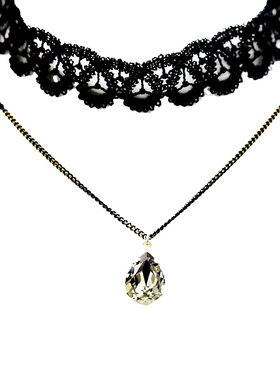 choker水晶超仙蕾丝项圈锁骨链