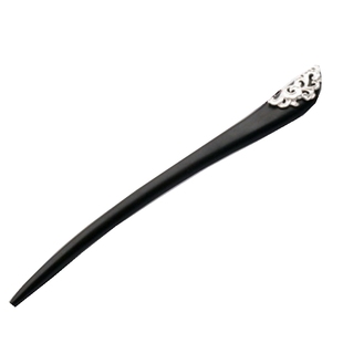 入梦 925纯银祥云发簪黑檀木簪子古风汉服旗袍发饰盘发饰品礼物