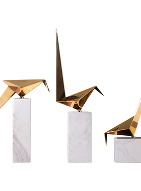 样板房酒柜金属大理石轻奢风摆件