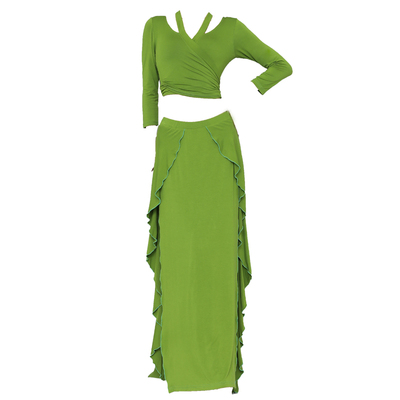 肚皮舞服装女练功服秋季莫代尔