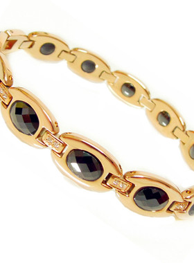 台湾防辐射黑宝石彩金磁力手链