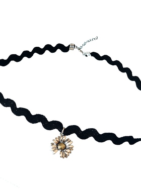 choker权志龙小雏菊黑色锁骨链