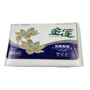 金莲卫生纸精品800加厚10包平板原生浆家用厕纸草纸巾方块纸手纸