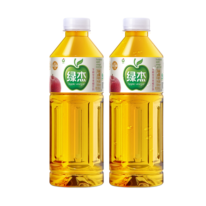 绿杰发酵型苹果醋饮料1.23L*2瓶装大瓶装果醋果汁饮品无蔗糖饮料