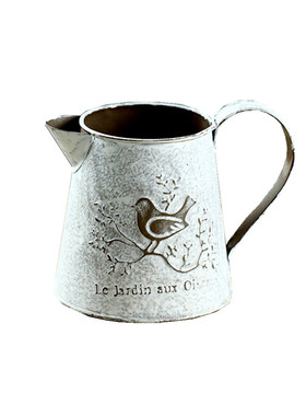 法式风铁皮桶复古做旧洒水壶摆件