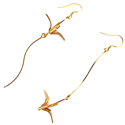 HiOnion千纸鹤18K金日系和风耳环