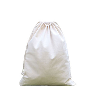 白棉帆布陈皮袋茶叶收纳袋圆柱圆桶圆底布袋定制抽绳束口白布袋子