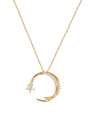 v8859愿望之星立体月亮项链