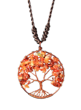 素元发财树中长款特色吊坠项链