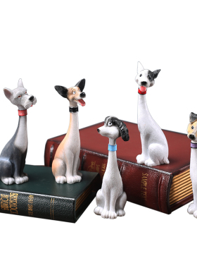 美式风电视柜桌面摆件小狗动物