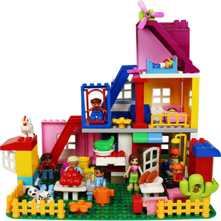 兼容le高大颗粒儿童男女孩宝宝过家家厨房床桌居拼插积木配件玩具