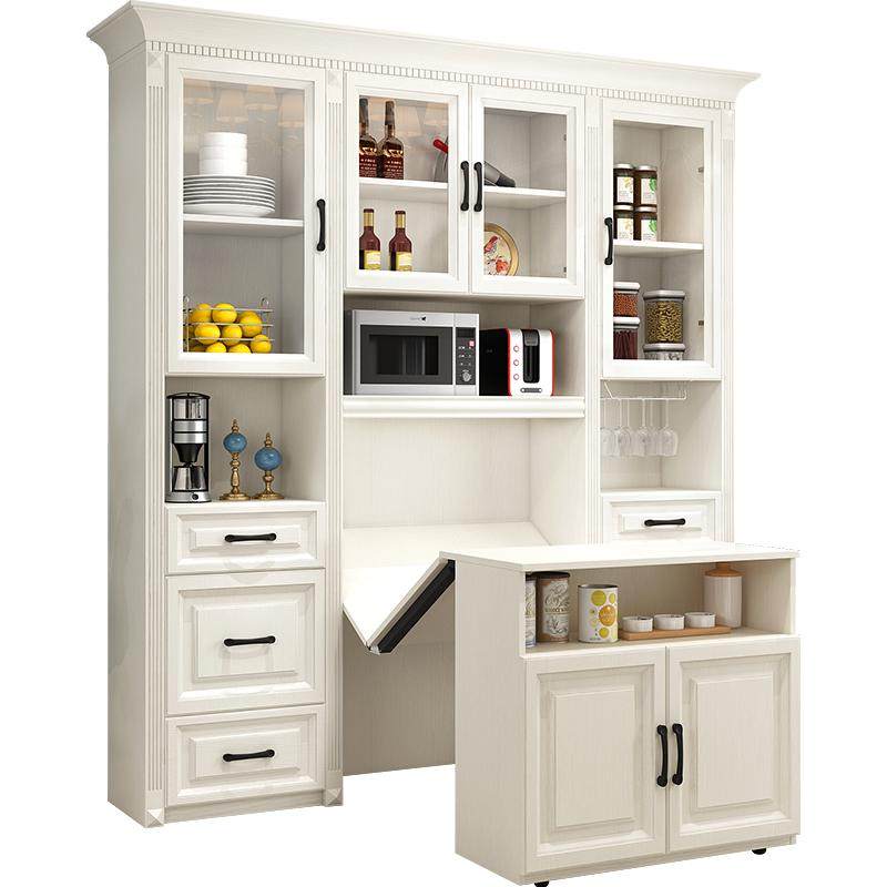 美福豪简约伸缩折叠餐桌酒柜橱柜