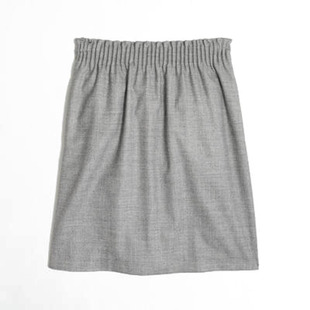 现货  美国J.CREW/JCREW 经典松紧腰双口袋 羊毛混纺 半身裙