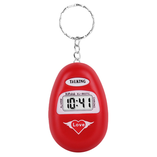 电子表老年人报时真人语音闹钟钥匙扣表老年电子表男大数字盲人表