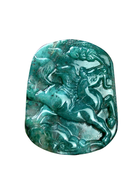 阜新风天然水草玛瑙通透挂牌吊坠