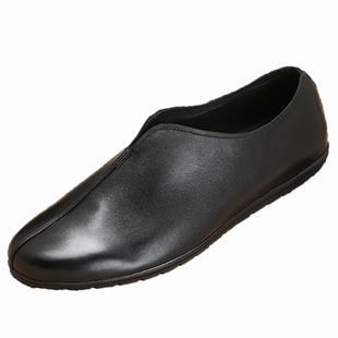 老北京布鞋真皮男鞋  休闲皮鞋男春季老头鞋僧鞋一脚蹬软底懒人鞋