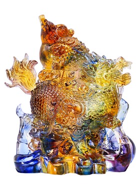 汉风琉璃金蟾家居客厅貔貅摆件