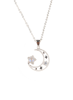 星月项链s925纯银吊坠锁骨轻奢女