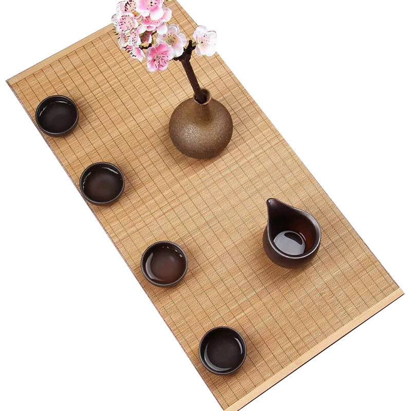 茶席竹席茶帘中式茶垫竹垫功夫茶道六君子配件泡茶盘隔热垫可定制