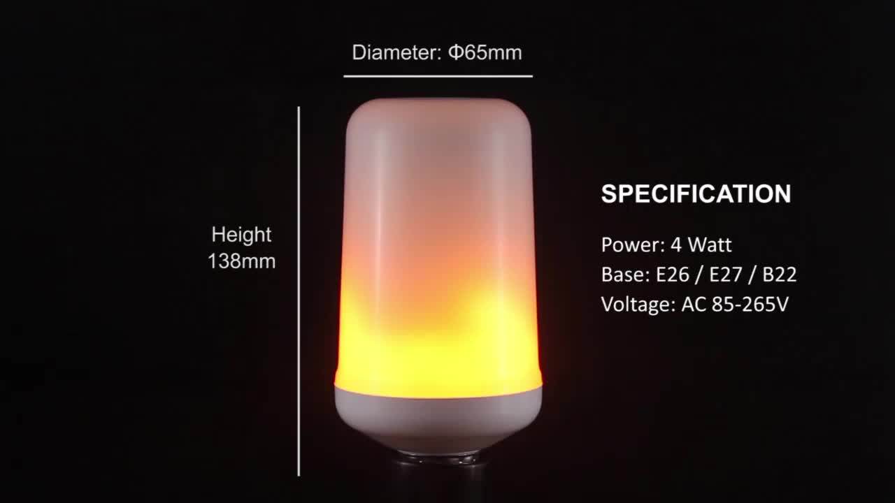 Ce Rohs Certification 4w Led Flame Effect Light Bulb Base E27 Looks