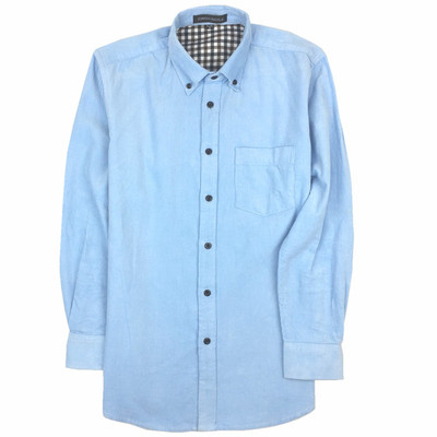 秋冬男士纯棉格子长袖衬衫全棉休闲修身法兰绒磨毛灯芯绒打底衬衣