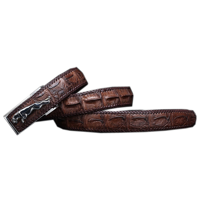 鳄鱼平滑扣高档商务休闲风皮带