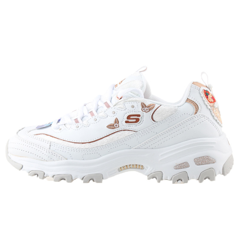 新款斯凯奇樱花女鞋Skechers D'LITES纪念刺绣增高女熊猫鞋13170