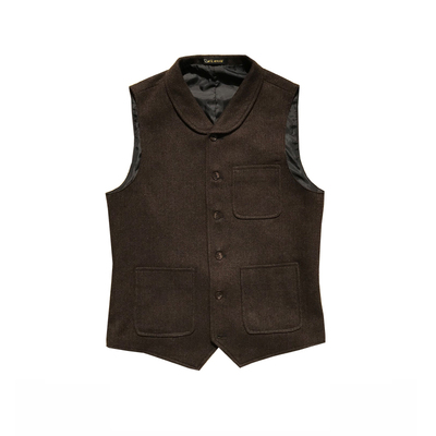 黑帮风秋冬青果领马甲