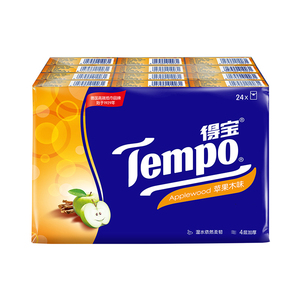Tempo得宝纸巾苹果木味手帕纸72包 德宝纸巾迷你小包携带式餐巾纸