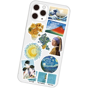 名画梵高定制贴纸行李箱冰箱电脑手机ipad个性潮流贴防水无痕白胶