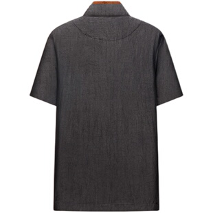 香云纱唐装男夏季短袖真丝桑蚕丝套装中式男装爸爸爷爷中国风上衣