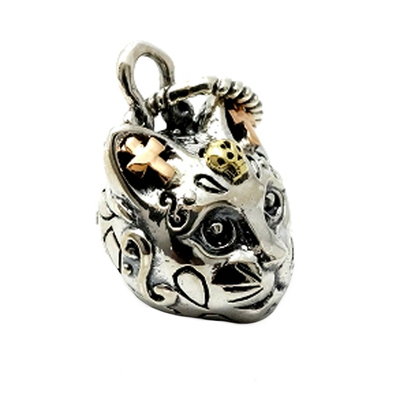 猫咪纯银项链复古吊坠