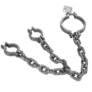 万圣节条子与囚犯衣服囚人服装女囚衣服男囚服男手铐脚镣头拷铁链