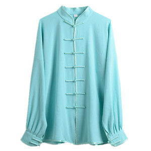 新款2023夏季太极服女棉加丝中老年太极拳练功服男手工表演武术服