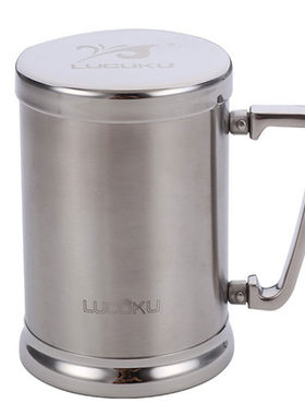 LUCUKU304不锈钢杯办公室经典水杯商务保温杯带手柄带盖专柜正品