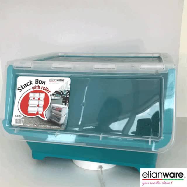 Elianware Space Saving Stackable Best Plastic Storage Boxes Bins With